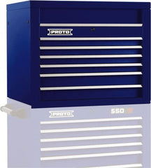 Proto - 6 Drawer Top Tool Chest - 34" Wide x 25-1/4" Deep x 27" High, Steel, Blue - Caliber Tooling