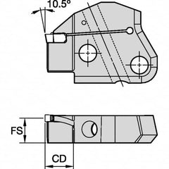 Kennametal - Left Hand Cut Indexable Grooving Cartridge - EG0500M05P04 Insert Style - Caliber Tooling