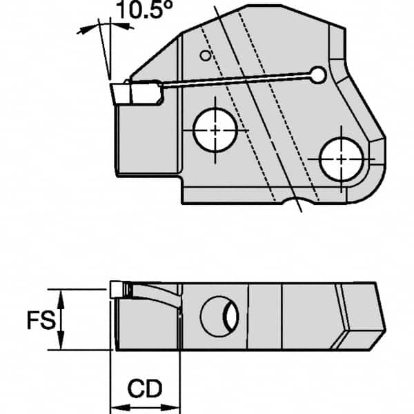 Kennametal - Left Hand Cut Indexable Grooving Cartridge - EG0500M05P04 Insert Style - Caliber Tooling