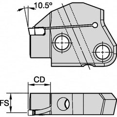 Kennametal - Right Hand Cut Indexable Grooving Cartridge - EG0300M03P02 Insert Style - Caliber Tooling