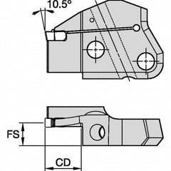 Kennametal - Left Hand Cut Indexable Grooving Cartridge - EG0500M05P04 Insert Style - Caliber Tooling