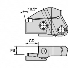 Kennametal - Right Hand Cut Indexable Grooving Cartridge - EG0300M03P02 Insert Style - Caliber Tooling