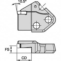 Kennametal - Left Hand Cut Indexable Grooving Cartridge - EG0600M06P04 Insert Style - Caliber Tooling