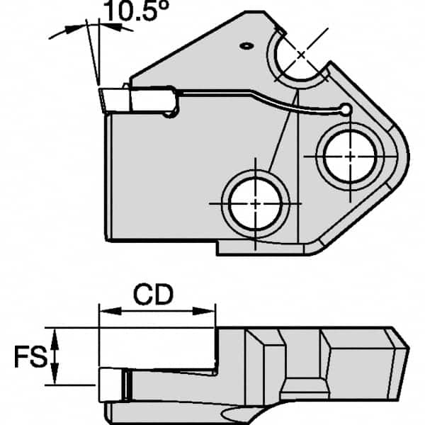 Kennametal - Right Hand Cut Indexable Grooving Cartridge - EG0600M06P04 Insert Style - Caliber Tooling