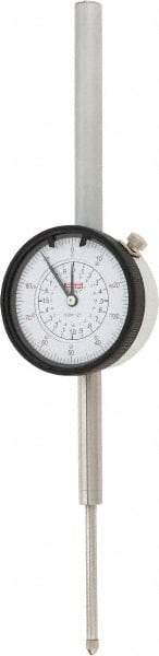 SPI - 2" Range, 0-100 Dial Reading, 0.001" Graduation Dial Drop Indicator - 2.2" Dial, 0.1" Range per Revolution, 0.004" Accuracy, Revolution Counter, Includes NIST Traceability Certification - Caliber Tooling