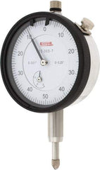 SPI - 1/4" Range, 0-50-0 Dial Reading, 0.001" Graduation Dial Drop Indicator - 2.2" Dial, 0.1" Range per Revolution, 0.002" Accuracy, Revolution Counter - Caliber Tooling