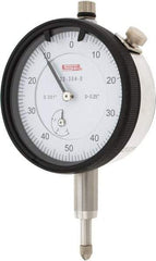 SPI - 1/4" Range, 0-50-0 Dial Reading, 0.001" Graduation Dial Drop Indicator - 2.2" Dial, 0.1" Range per Revolution, 0.002" Accuracy, Revolution Counter, Includes NIST Traceability Certification - Caliber Tooling