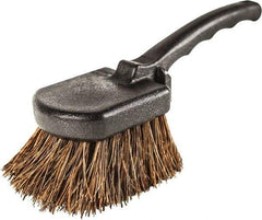 Harper Brush - 2-1/4" Bristle Length, Palmyra Utility Scrub Brush - 3-1/2" x 3-1/2" Long x 3" Wide Head, 10" OAL, Easy Grip Handle, Black, Polypropylene Block - Caliber Tooling