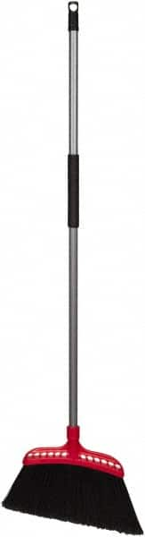 Harper Brush - 16" Wide, Black Polypropylene Bristles, 48" Metal Handle, Angled Broom - Flagged, Water Resistant - Caliber Tooling