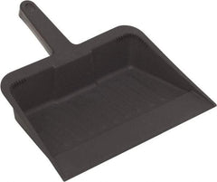 Harper Brush - 12" Wide x 7" Deep x 5" High Handheld Dustpan - Plastic Body, 5" Handle, Black - Caliber Tooling