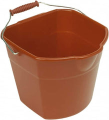 Harper Brush - 17 Qt, Plastic Rectangular Red Single Pail with Pour Spout - Handle Included, 13" Top Length - Caliber Tooling