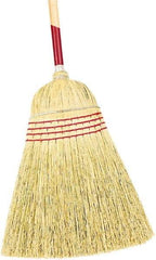 Harper Brush - 58" OAL Corn Bristle Broom - 40" Long Wood Handle, 18" Bristle Length, 18" Wide - Caliber Tooling