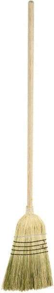 Harper Brush - 55" OAL Corn Blend Bristle Broom - 39" Long Wood Handle, 16" Bristle Length, 12" Wide - Caliber Tooling