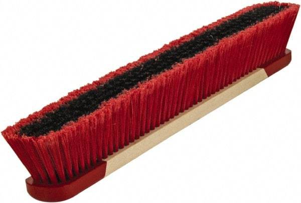 Harper Brush - 24" Medium Duty Synthetic Push Broom - 3" Bristle Length, Wood Block, Bolt-On Handle Connection, Handle Included - Caliber Tooling