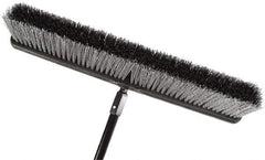 Harper Brush - 18" Rough Surface Synthetic Push Broom - 3" Bristle Length, Plastic Block, Threaded Handle Connection, Handle Included - Caliber Tooling