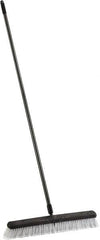 Harper Brush - 24" Smooth Surface Synthetic Push Broom - 3" Bristle Length, Plastic Block, Threaded Handle Connection, Handle Included - Caliber Tooling