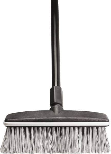 Harper Brush - 10" OAL, Vehicle Wash Brush - Black Flagged Plastic Bristles, 22-1/4" Trim Length, 54" Handle - Caliber Tooling