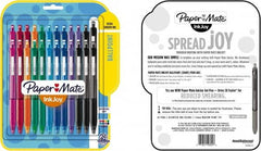 Paper Mate - 1mm Ball Point Retractable Ball Point Pen - Pink, Red, Orange, Green, Turquoise, Blue, Purple & Black - Caliber Tooling