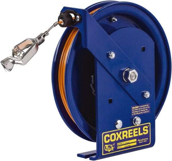 CoxReels - 5/32 Inch x 75 Ft. Stranded Cable Grounding Reel - Spring Driven Reel, Galvanized Steel Cable - Caliber Tooling