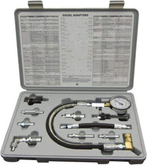 Lang - 10 Piece Dial Engine Compression Test Kit - 1,000 Max Pressure, PSI Scale - Caliber Tooling