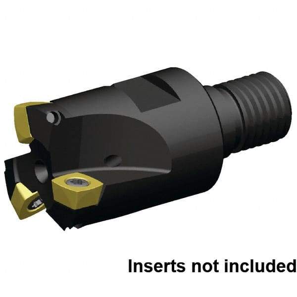 Kennametal - 25mm Cut Diam, 1.5mm Max Depth, M12 21mm Shank Diam, Modular Connection Indexable High-Feed End Mill - Screw Holding Method, XD..0904.. Insert, 7792VXD09 Toolholder, Through Coolant - Caliber Tooling