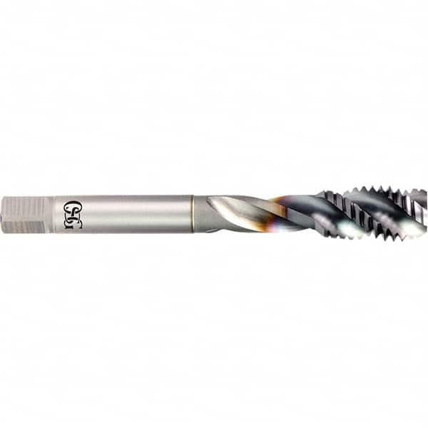 OSG - 1-1/2-6 UNF 4 Flute 2B Semi-Bottoming Spiral Flute Tap - Powdered Metal, TiCN Finish, 200mm OAL, Right Hand Flute, Right Hand Thread, H10, Series 16505 - Caliber Tooling