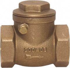 Value Collection - 1" Brass Check Valve - Check Swing, FNPT x FNPT, 200 WOG - Caliber Tooling