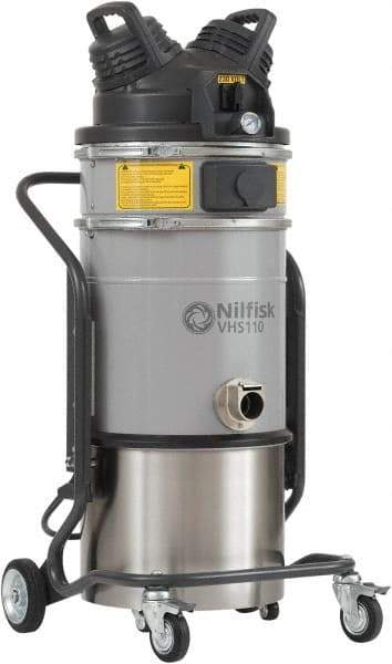 Nilfisk - 9.8 Gal, Stainless Steel Tank, Dry, General Purpose Vacuum Cleaner - 1.34 hp, 11.5 Amps - Caliber Tooling