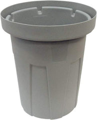 Made in USA - 45 Gal Gray Round Trash Can - Polyethylene, None Graphic, Lid Not Included - Caliber Tooling