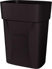 Made in USA - 14 Qt Black Rectangle Trash Can - Polyethylene, None Graphic, Lid Not Included - Caliber Tooling