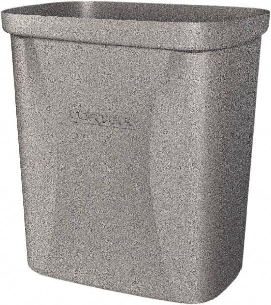 Made in USA - 10 Qt Gray Rectangle Trash Can - Polyethylene, None Graphic, Lid Not Included - Caliber Tooling