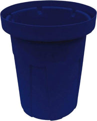 Made in USA - 25 Gal Blue Round Trash Can - Polyethylene, None Graphic, Lid Not Included - Caliber Tooling