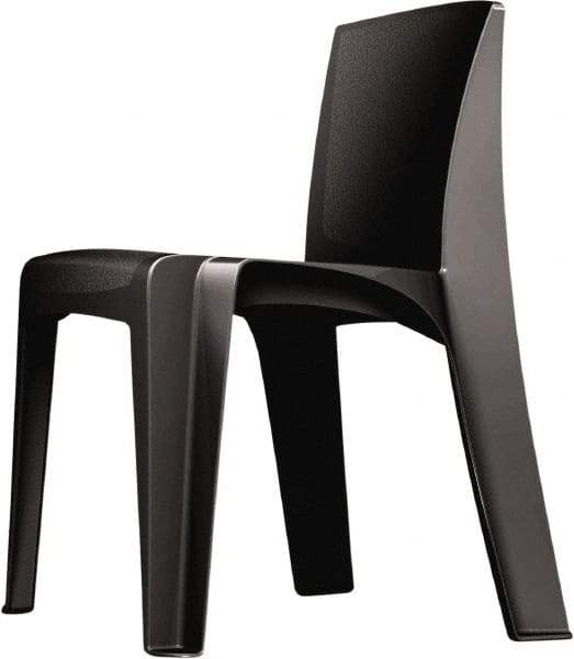 Made in USA - Polyethylene Black Stacking Chair - Black Frame, 21" Wide x 21" Deep x 30" High - Caliber Tooling