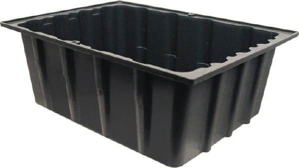 Made in USA - 17-1/4" Deep, Gray Polypropylene Stack & Nest Bin - 8-1/2" High x 23" Wide x 17-1/4" Long - Caliber Tooling