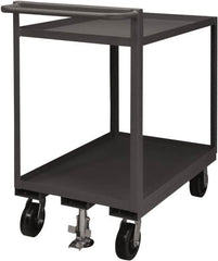 Durham - 1,500 Lb Capacity, 30" Wide x 60" Long x 41-1/16" High Service Cart - 2 Shelf, Steel, 2 Rigid/2 Swivel Casters - Caliber Tooling