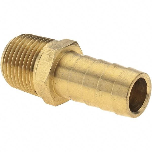 Value Collection - 3/8 NPT Thread Hose Barb x Male NPT Connector - 1/2" ID Hose, Brass - Caliber Tooling