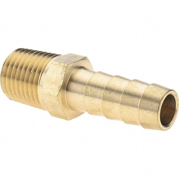 Value Collection - 1/4 NPT Thread Hose Barb x Male NPT Connector - 3/8" ID Hose, Brass - Caliber Tooling