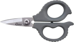 Clauss - 1/2" LOC, 6" OAL Stainless Steel High Leverage Scissors - Ambidextrous, Full Serrated, Glass-Filled Nylon Straight Handle, For Cutting, Kevlar - Caliber Tooling