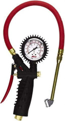 Milton - 0 to 230 psi Dial Dual Head Tire Pressure Gauge - 15' Hose Length - Caliber Tooling