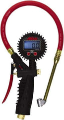 Milton - 0 to 255 psi Digital Dual Head Tire Pressure Gauge - AAA Battery, 15' Hose Length - Caliber Tooling