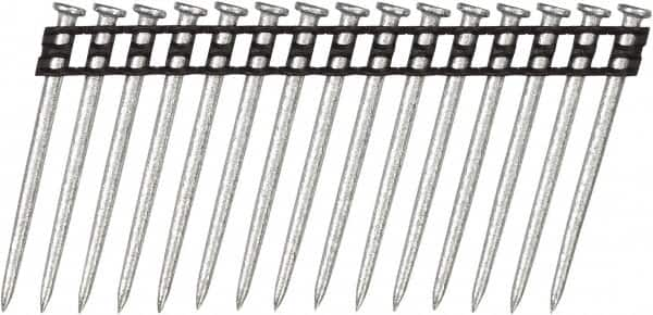 DeWALT - 10 Gauge 0.137" Shank Diam 2-1/4" Long Concrete Nails for Power Nailers - Steel, Zinc Finish, Smooth Shank, Angled Stick Plastic Collation, Round Head - Caliber Tooling