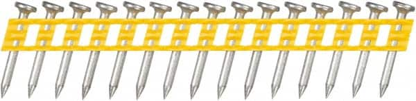 DeWALT - 13 Gauge 0.102" Shank Diam 1" Long Concrete Nails for Power Nailers - Steel, Zinc Finish, Smooth Shank, Angled Stick Plastic Collation, Round Head - Caliber Tooling