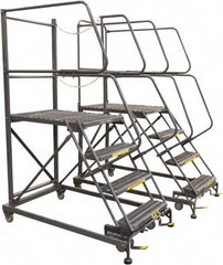 Ballymore - 106" 7 Step Single Entry Work Platform - Rolling Work Platform, 800 Lb Capacity, 70" Platform Height, 33" Base Width x 78" Base Depth, Grip Strut - Caliber Tooling