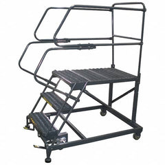 Ballymore - 66" 3 Step Single Entry Work Platform - Rolling Work Platform, 800 Lb Capacity, 30" Platform Height, 33" Base Width x 77" Base Depth, Grip Strut - Caliber Tooling