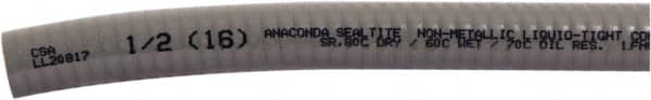 Anaconda Sealtite - 1" Trade Size, 100' Long, Flexible Liquidtight Conduit - PVC, 25.4mm ID, Gray - Caliber Tooling