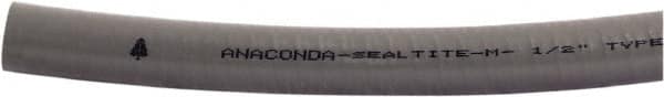 Anaconda Sealtite - 1/2" Trade Size, 500' Long, Flexible Liquidtight Conduit - Galvanized Steel & PVC, 1/2" ID, Gray - Caliber Tooling