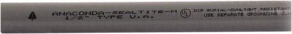 Anaconda Sealtite - 3/8" Trade Size, 100' Long, Flexible Liquidtight Conduit - Galvanized Steel & PVC, 9.525mm ID, Gray - Caliber Tooling