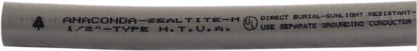 Anaconda Sealtite - 4" Trade Size, 25' Long, Flexible Liquidtight Conduit - Galvanized Steel & PVC, 4" ID, Gray - Caliber Tooling