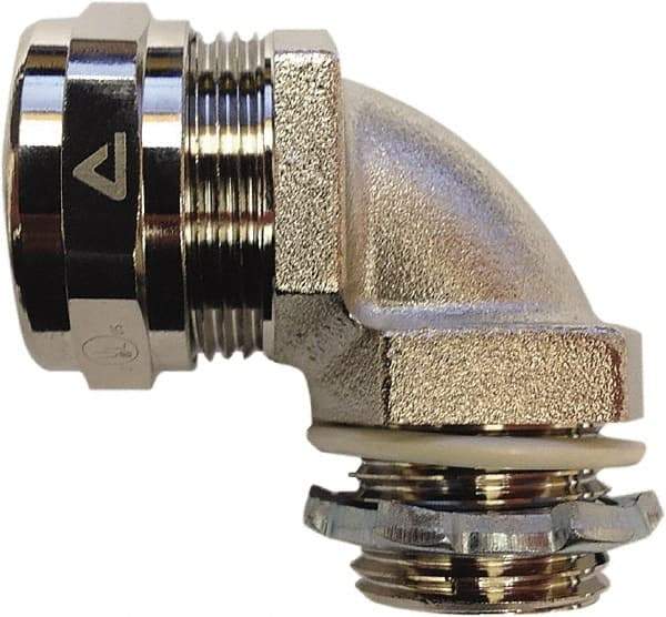 Anaconda Sealtite - 1-1/2" Trade, 316 Stainless Steel Threaded 90° Liquidtight Conduit Connector - Partially Insulated - Caliber Tooling