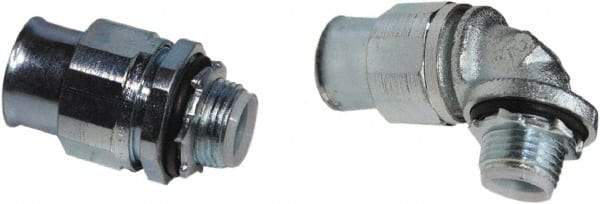 Anaconda Sealtite - 1-1/2" Trade, Zinc Plated Steel Threaded 90° Liquidtight Conduit Connector - Insulated - Caliber Tooling